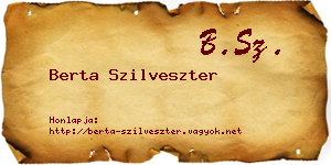 Berta Szilveszter névjegykártya