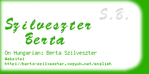 szilveszter berta business card